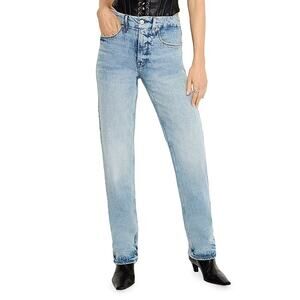 Good American Good Icon Straight Jeans Indigo High Rise Stretch Denim Sz 12 NWT